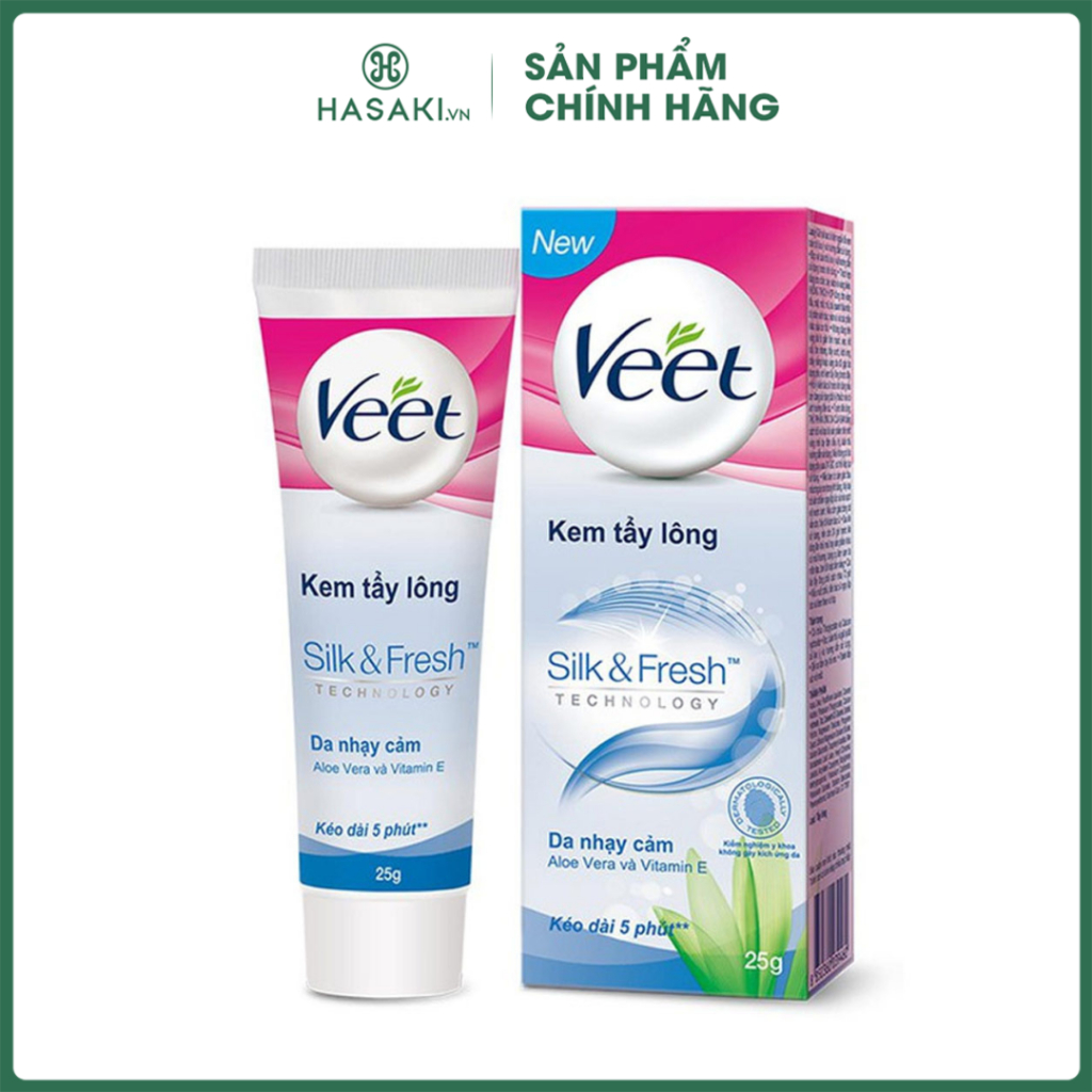 Kem Tẩy Lông Veet Silk & Fresh Dành Cho Da Nhạy Cảm Silk & Fresh Aloe Vera & Vitamin E Hasaki Sản Phẩm Chính Hãng