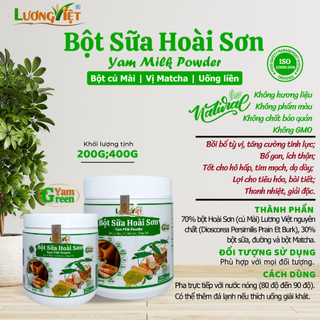 Bột hoài sơn lương việt yamgreen - vị matcha thanh mát 400gram - lương việt official store