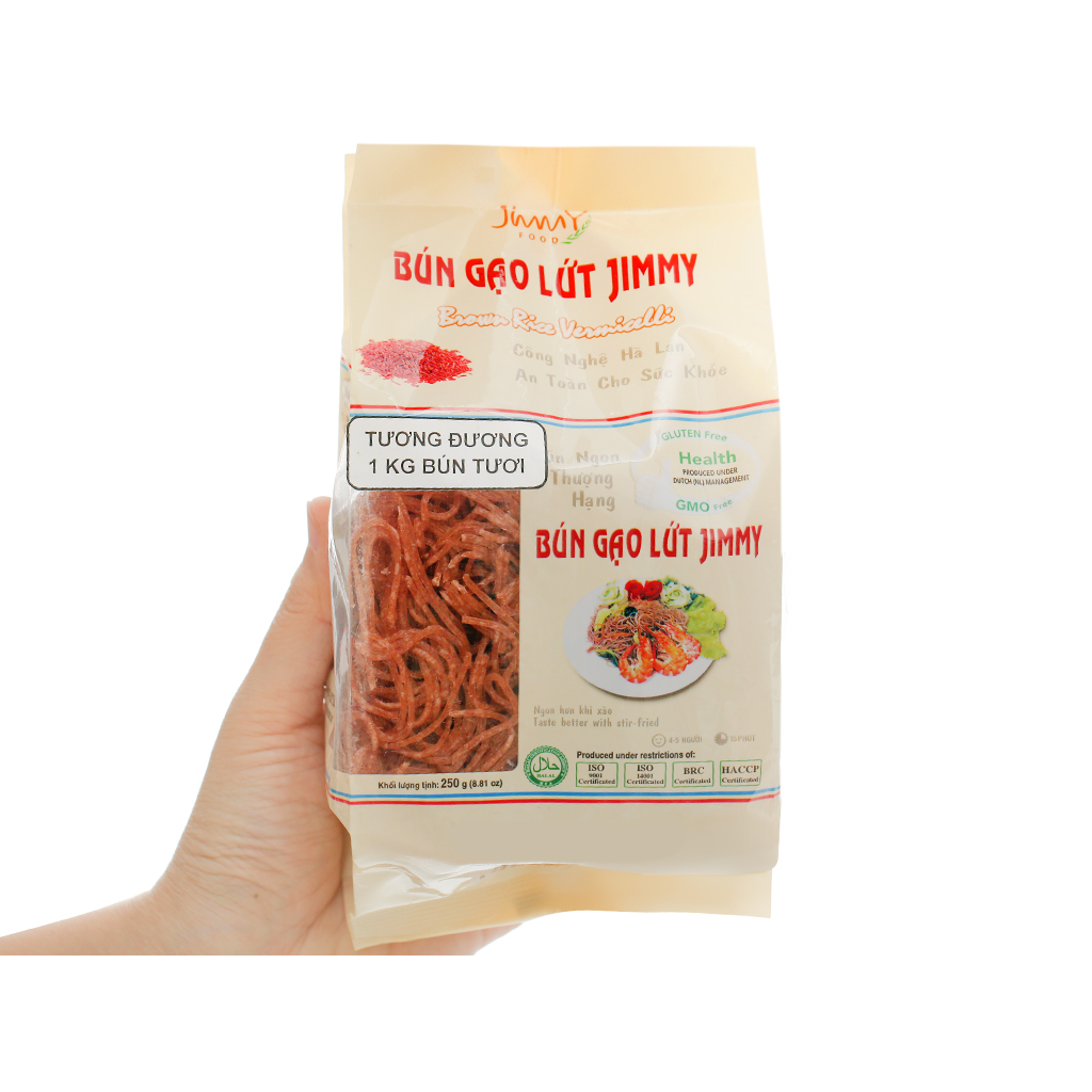 Bún gạo lứt Jimmy túi 250g , tương đương 1kg Bún tươi