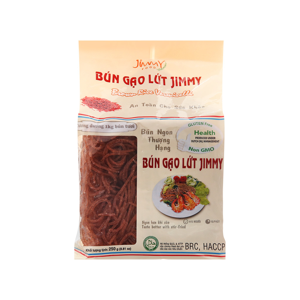 Bún gạo lứt Jimmy túi 250g , tương đương 1kg Bún tươi