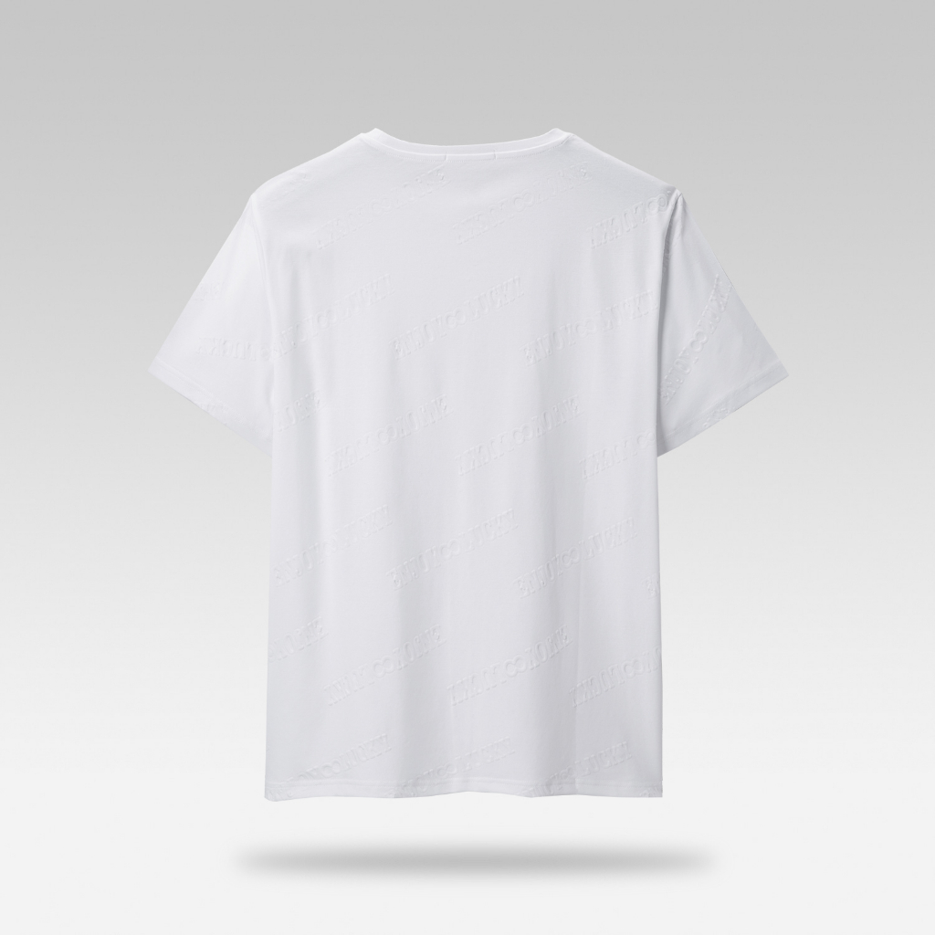 HLA - Áo thun nam ngắn tay vân chữ chìm cao cấp Letter pattern soft & elastic T-shirt