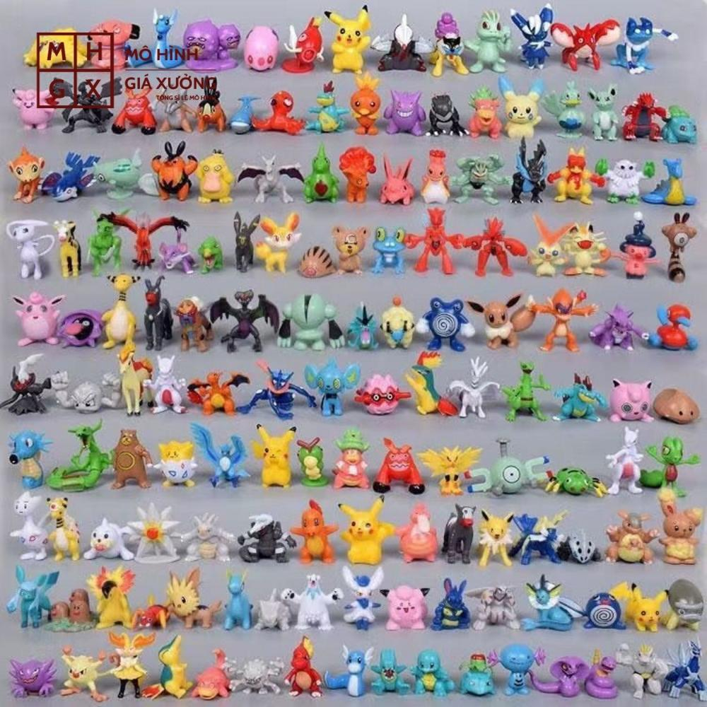 Mô Hình Pokemon tổng hợp 144 mẫu Pokemon nhỏ / lớn gồm 6 túi mỗi túi 24 loại - Cao 3-5cm - nặng 250gram + Bọc túi Nilon