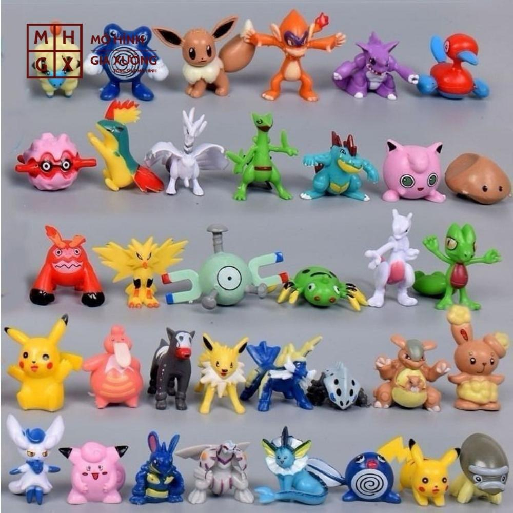 Mô Hình Pokemon tổng hợp 144 mẫu Pokemon nhỏ / lớn gồm 6 túi mỗi túi 24 loại - Cao 3-5cm - nặng 250gram + Bọc túi Nilon
