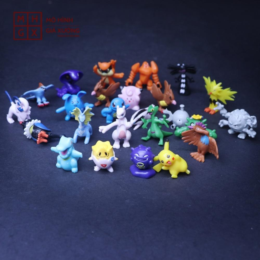 Mô Hình Pokemon tổng hợp 144 mẫu Pokemon nhỏ / lớn gồm 6 túi mỗi túi 24 loại - Cao 3-5cm - nặng 250gram + Bọc túi Nilon