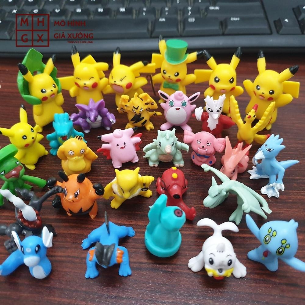 Mô Hình Pokemon tổng hợp 144 mẫu Pokemon nhỏ / lớn gồm 6 túi mỗi túi 24 loại - Cao 3-5cm - nặng 250gram + Bọc túi Nilon