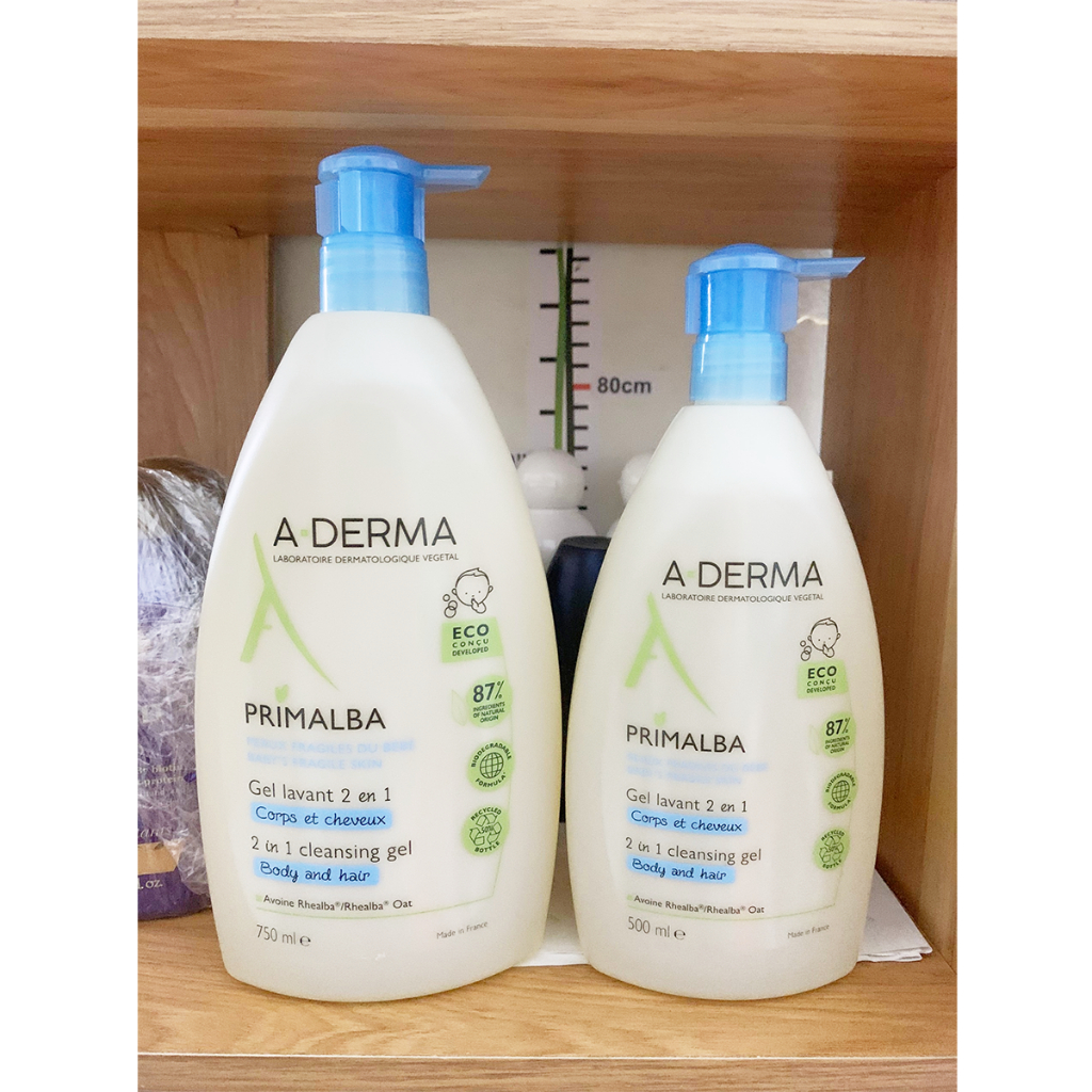 Sữa tắm gội Aderma cho bé sơ sinh 500ml & 750ml dưỡng ẩm, giảm rôm sảy, v.iêm da cơ địa