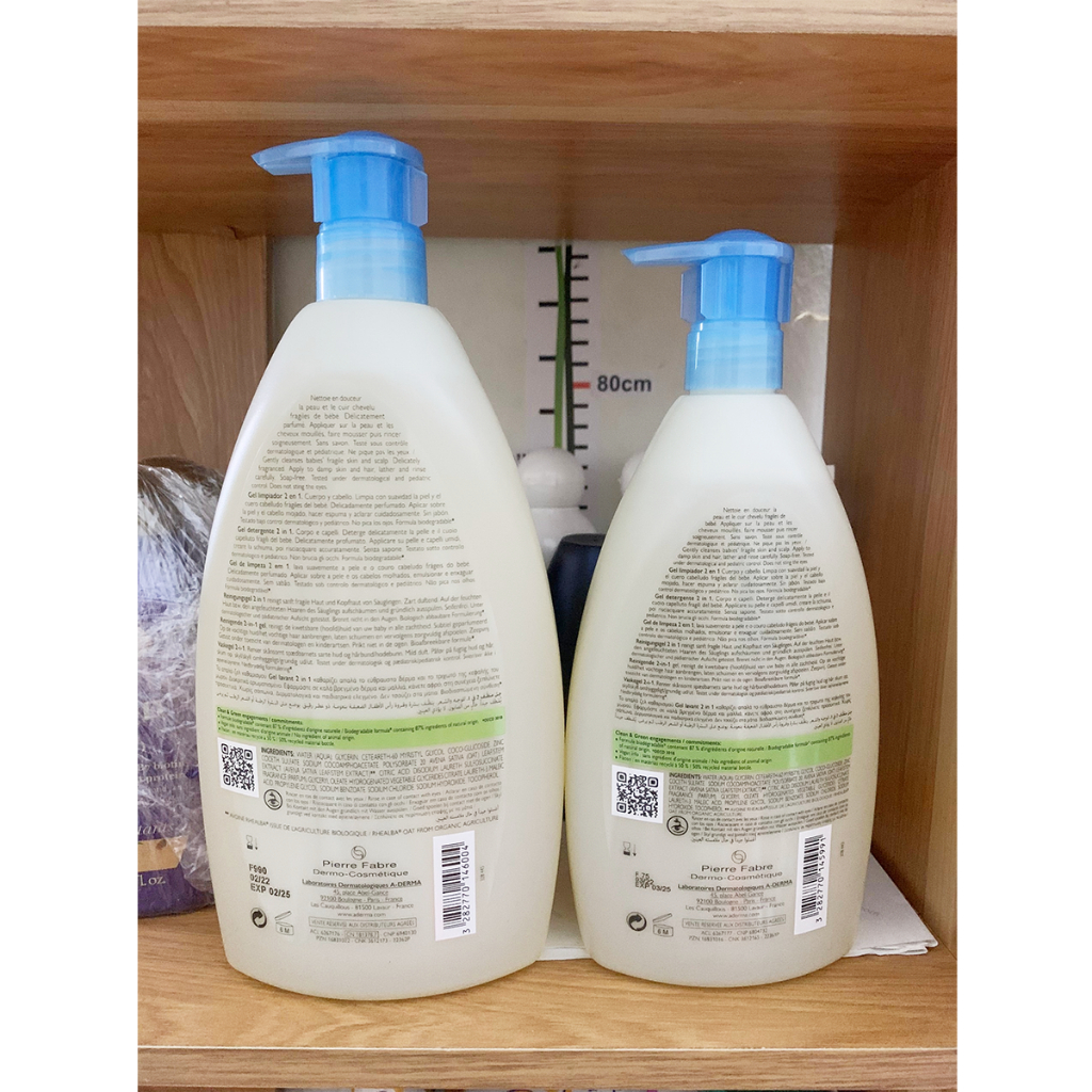 Sữa tắm gội Aderma cho bé sơ sinh 500ml & 750ml dưỡng ẩm, giảm rôm sảy, v.iêm da cơ địa