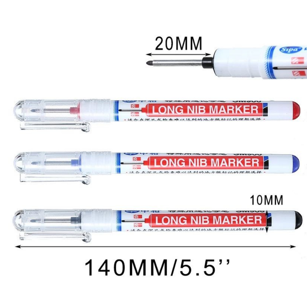 Bút lấy dấu, bút lông đánh dấu ngòi dài 2cm khô nhanh, kháng nước dùng làm mộc, kim khí, xây dựng