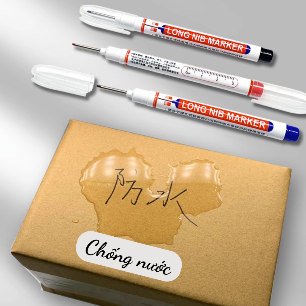 Bút lấy dấu, bút lông đánh dấu ngòi dài 2cm khô nhanh, kháng nước dùng làm mộc, kim khí, xây dựng