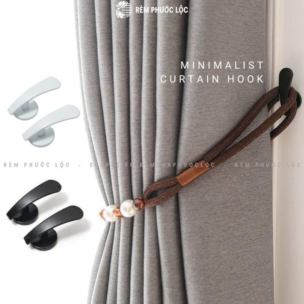 Móc Vén Rèm Phong Cách Minimalist - Núm vén rèm hợp kim kẽm đúc nguyên khối sang trọng và tinh tế