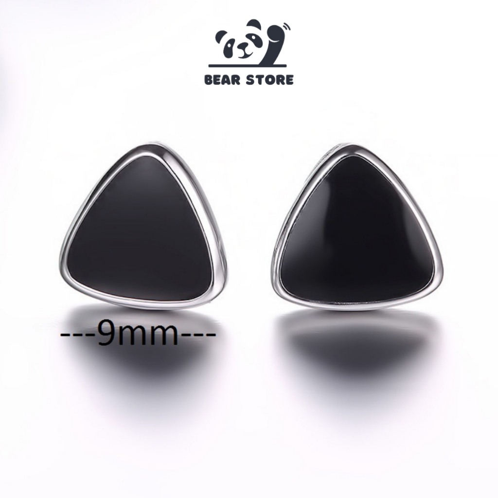 Khuyên tai nữ bạc BEARSTORE2202, bông tai nữ bạc Ý 925, hoa tai nữ chốt bi vặn tránh gây đau tai