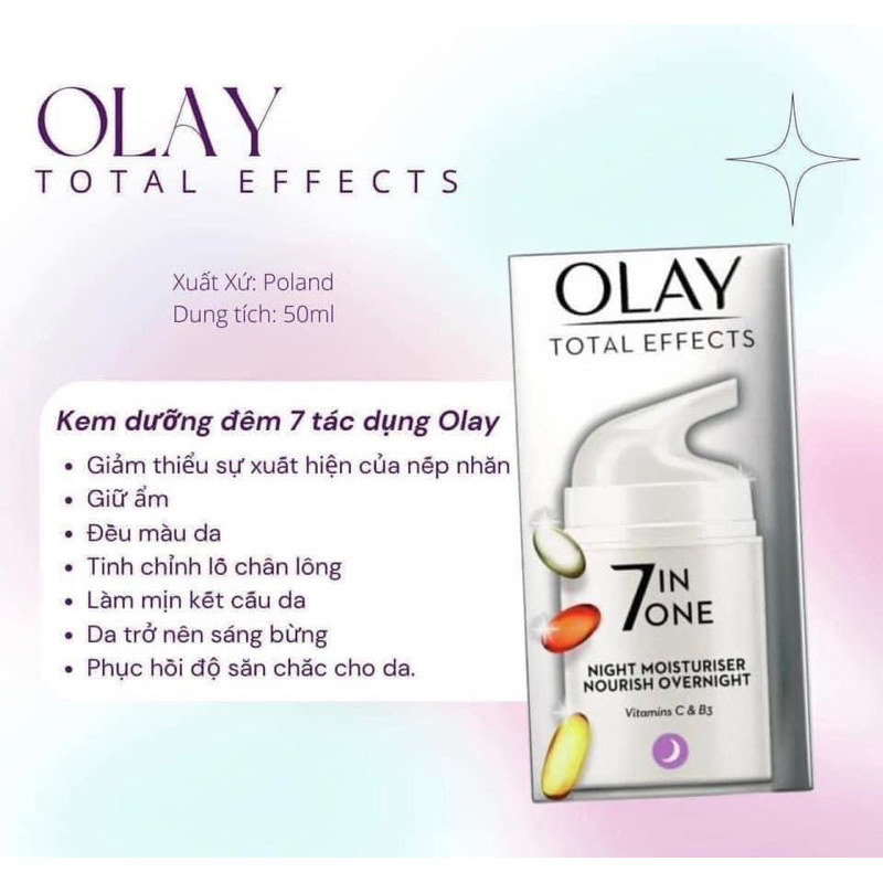 Kem dưỡng da Olay 7in1 Total Effects 50ml - Kem ngày và đêm