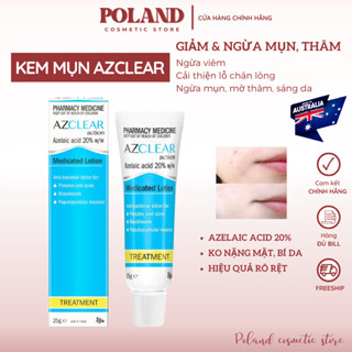 Azclear action Kem bôi đa năng với azelaic acid 20% tương tự Skinoren Acnederm giảm mụn, mờ thâm