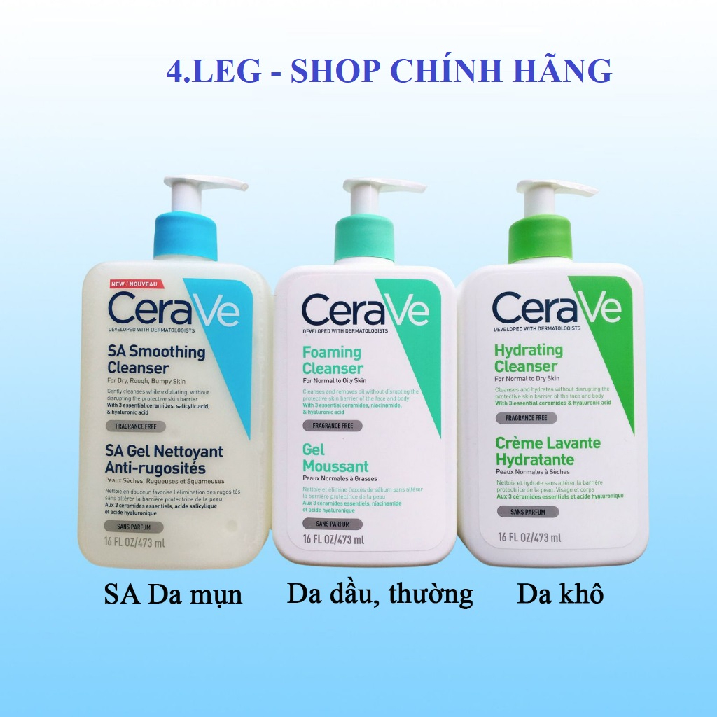 Sữa Rửa Mặt CeraVe Foaming Cleanser 236  Chính Hãng Cho Da Dầu, Da Khô, Mụn Nhạy Cảm | BigBuy360 - bigbuy360.vn