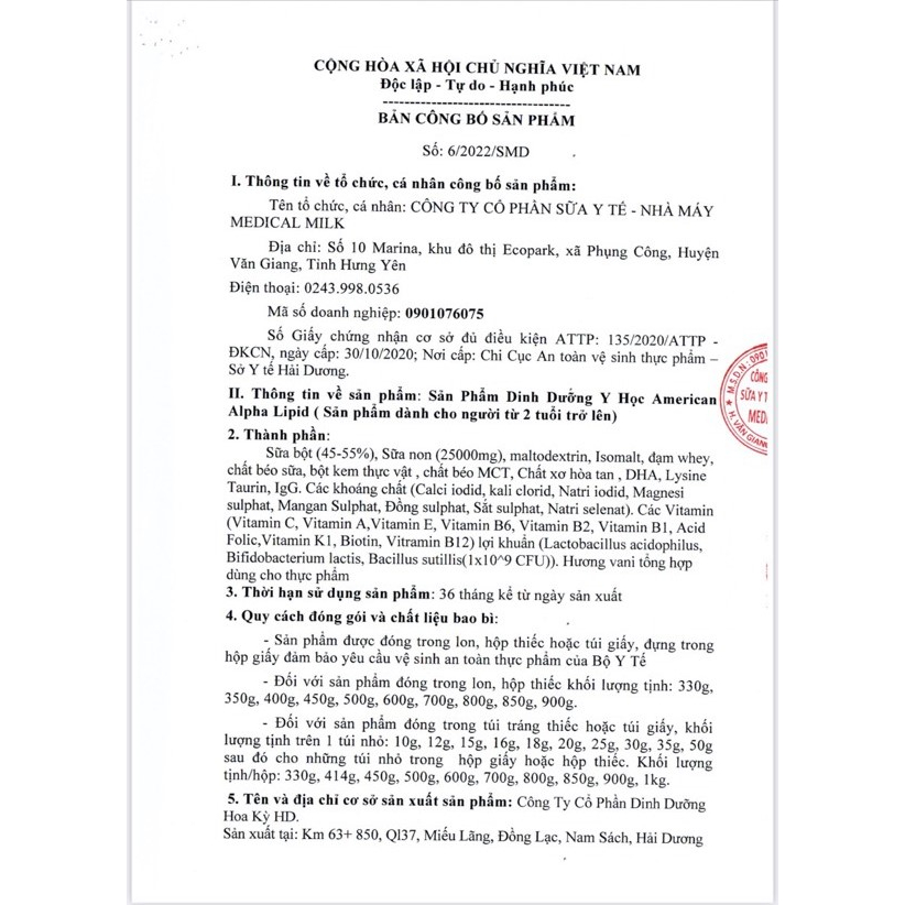 Sữa Alpha Lipid American 450g Chính Hãng