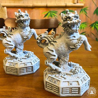 Tượng kỳ lân phong thủy trấn trạch chiêu tài đá sa thạch 15, quà tặng tân gia khai trương sinh nhật