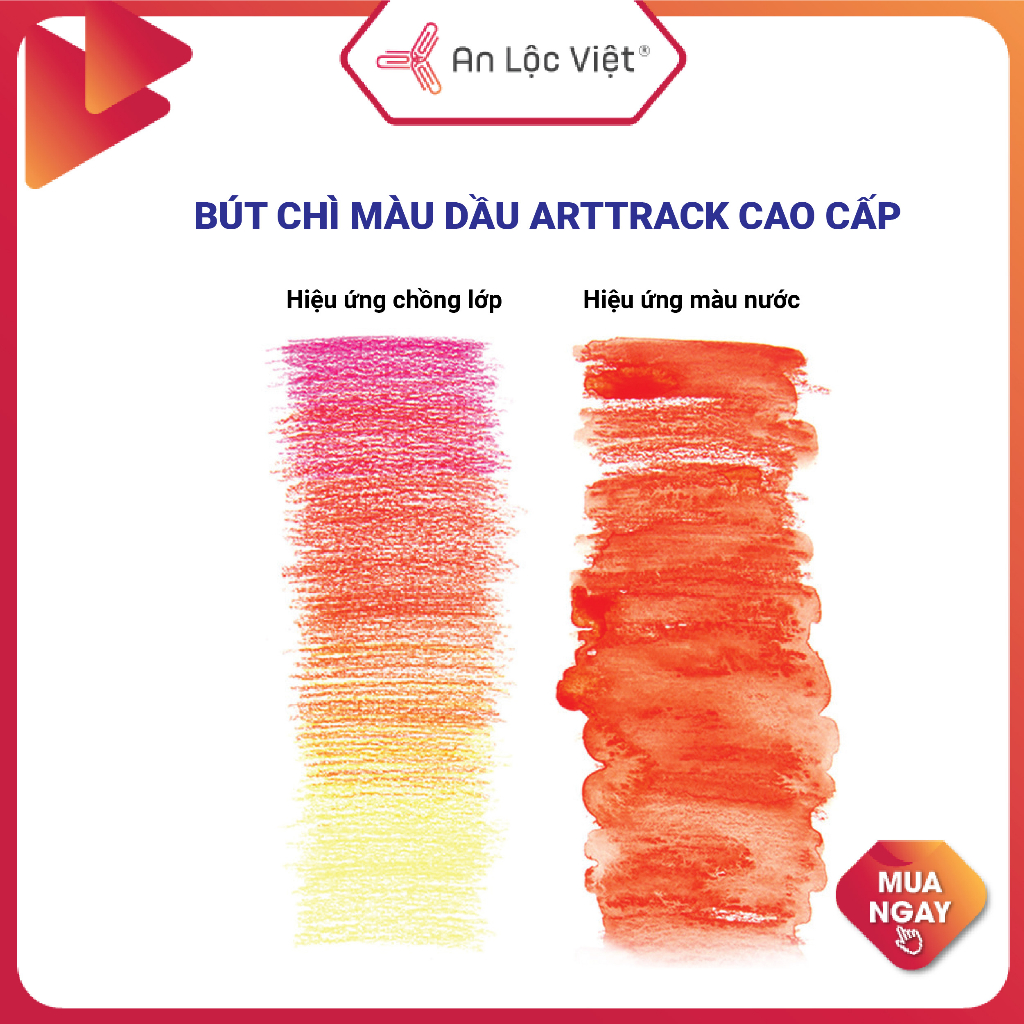 BỘ BÚT CHÌ MÀU DẦU ARTTRACK VẼ TRANH - HỘP 48 MÀU, 72 MÀU, 120 MÀU, VẼ ÊM NÉT- BỀN MÀU
