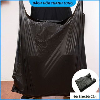  Túi nilon đen có quai dẻo,dai không hôi dùng gói hàng đựng rác nhiều kích cỡ 5kg,10kg,20kg,30kg  Túi 1kg  