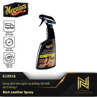 Meguiar's Gold Class Rich Leather 3-in-1 Spray / Làm sạch và dưỡng da nội thất ô tô dòng Gold Class - G10916