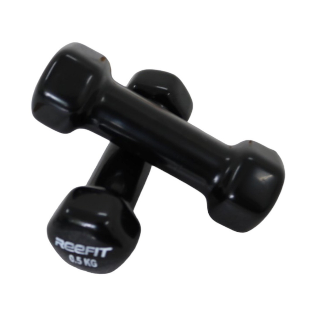 Bộ 2 Tạ tay cao su 0.5kg Reefit màu đen