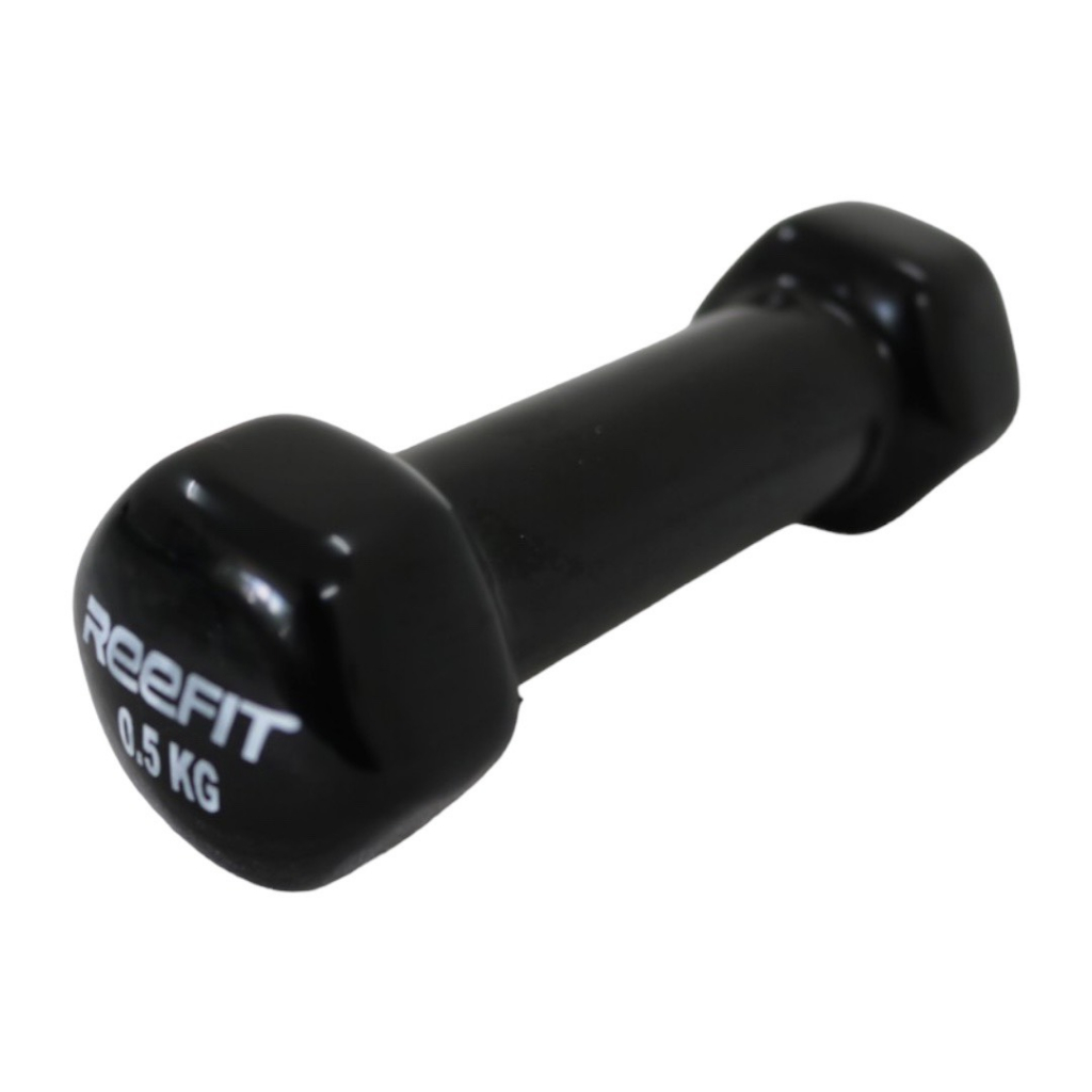 Bộ 2 Tạ tay cao su 0.5kg Reefit màu đen