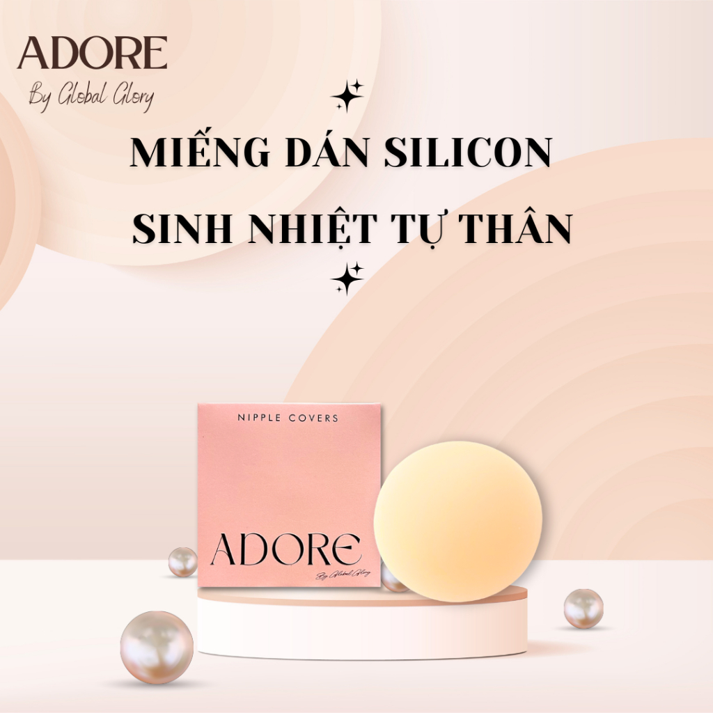 Miếng ngực silicon ADORE nhiệt tự thân không keo, dán siêu dính tái sử dụng nhiều lần