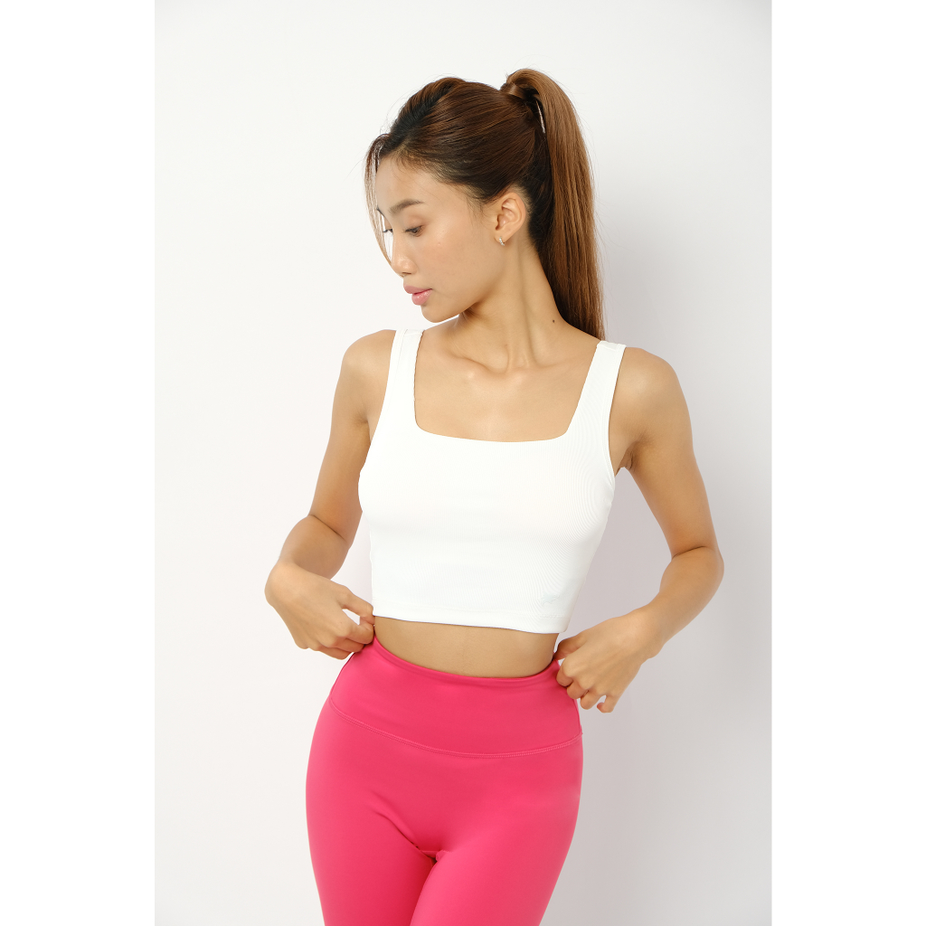 Áo croptop nữ có đệm ngực tập gym yoga Run Navy, tanktop WTT15-A