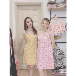 ĐẦM SUÔNG 2 DÂY ĐÔI HỌA TIẾT HOA NHÍ XINH XẮN M/L/XL