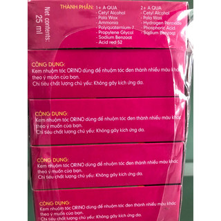 Thanh lý hết 4chai Nhuộm tóc ORINO 25ml (3c vàng-1chai đỏ)