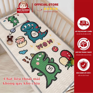 Chiếu điều hoà cao su non tặng kèm gối cho bé in hình 5d