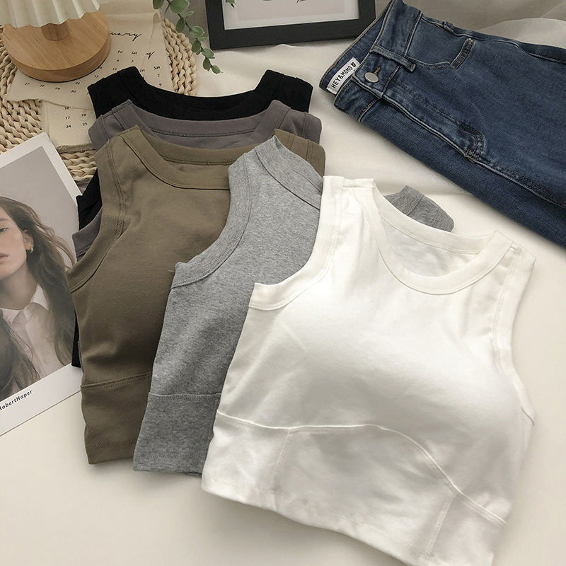 Áo croptop nữ cotton co dãn 4 chiều, Áo ba lỗ mút mỏng thấm hút tốt, thoáng mát SAVILL B545