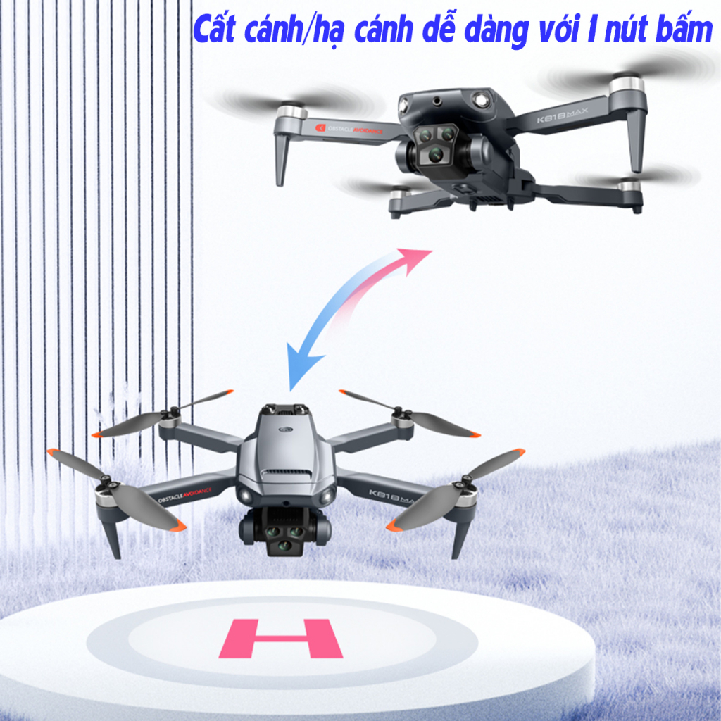 Flycam K818 PRO Động Cơ Không Chổi Than, Plycam mini kết nối điện thoại chuyền hình ảnh | BigBuy360 - bigbuy360.vn