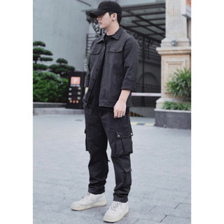 Quần Suông Túi Hộp chất kaki cao cấp basic nam nữ ống suông rộng, Quần lưng thun co giãn, form rộng