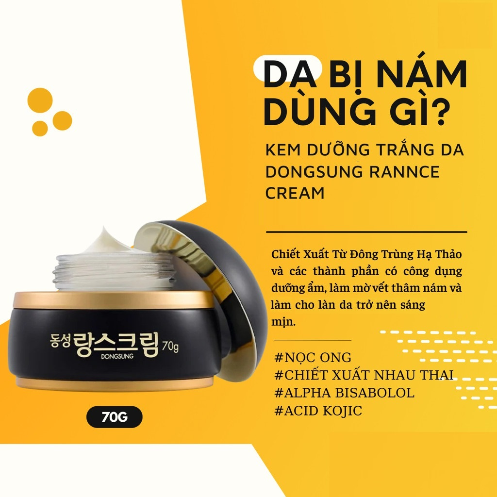 Kem Dưỡng Trắng Da, Mờ Thâm Nám DongSung Rannce Cream 70g