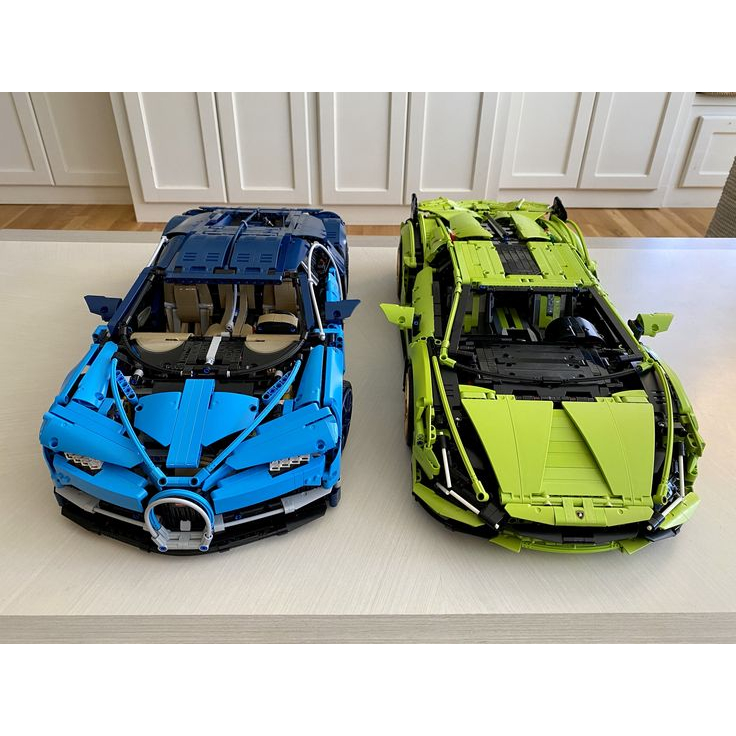 Mô hình lắp ráp Lego siêu xe Bugatti Chiron và Lamborghini EKP 37 tỉ lệ 1:8 hàng chuẩn loại I