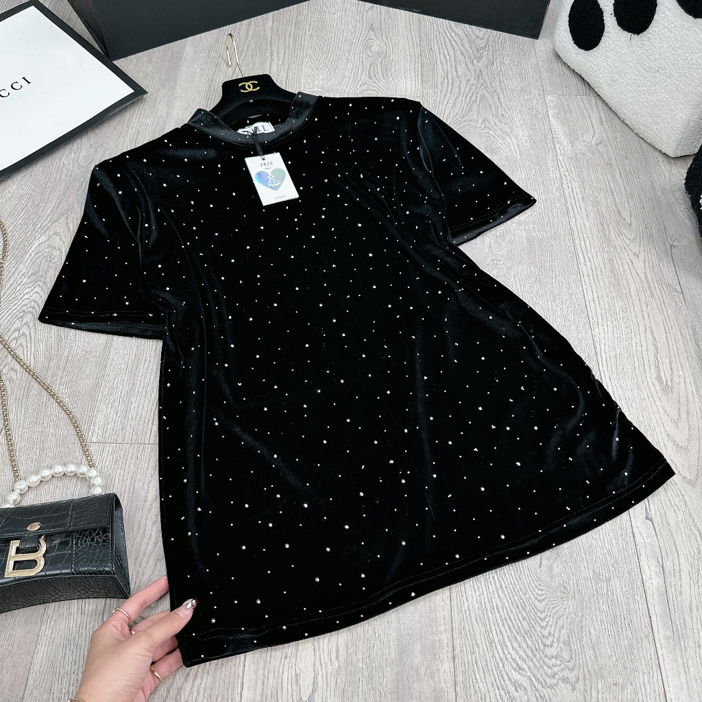 Áo nhung dấu quần nhũ đá siêu hot hit BN124