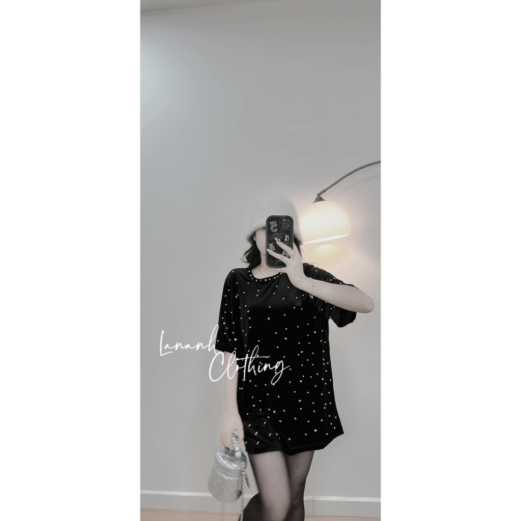 Áo nhung dấu quần nhũ đá siêu hot hit BN124