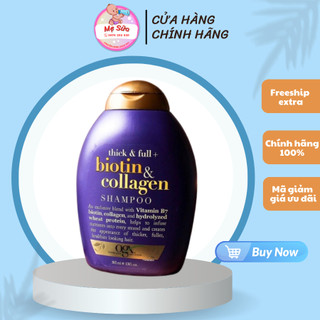 Bộ dầu gội xả Biotin Collagen Ogx, hỗ trợ ngăn rụng tóc, kích thích mọc tóc - Chai 385ml