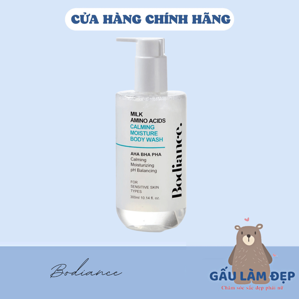 Sữa Tắm Tẩy Da Chết Bodiance Calming Moisture Body Wash