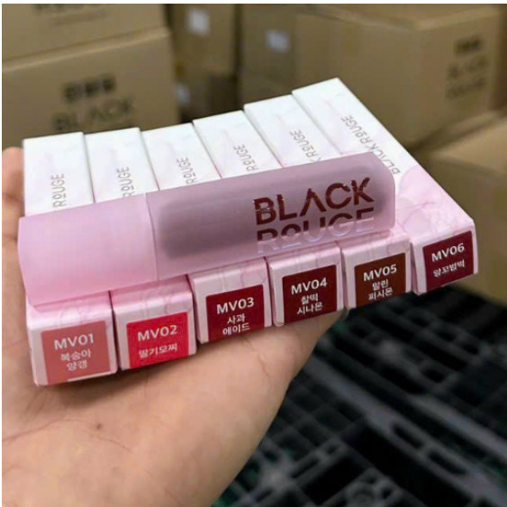 Son Kem Lì mịn mướt bền màu Black Rouge Muddish Cushion Velvet MV01 MV02 MV03 MV04 MV05 MV06 34.8g