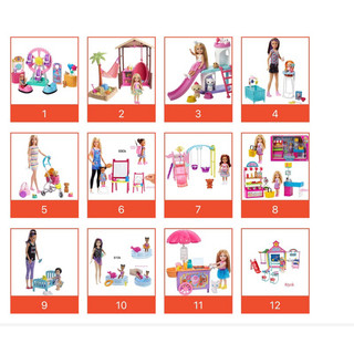 Búp bê Chelsea Barbie Princess lâu đài hồng có cầu trượt, set đồ chơi mini nhà búp bê, búp bê Chelsea chính hãng Barbie.