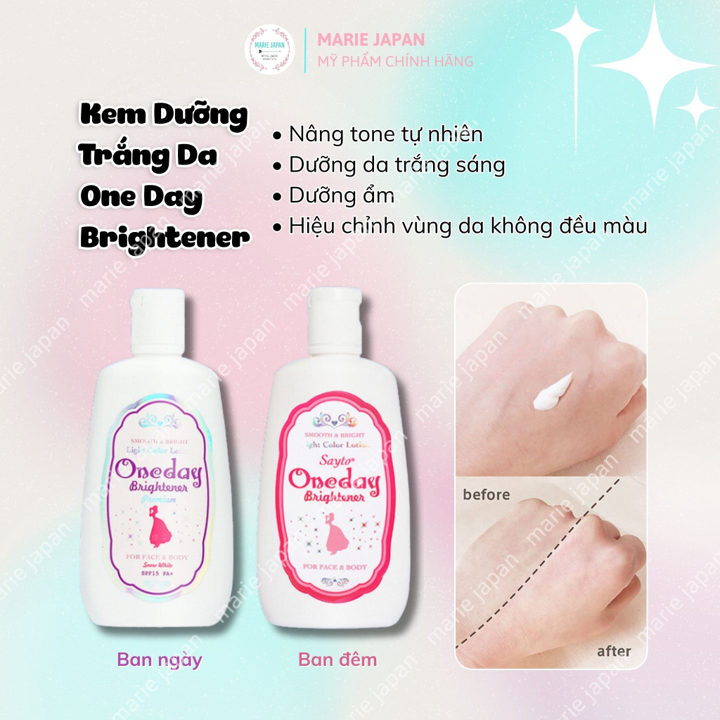 Kem Dưỡng Trắng Da One Day Brightener Ngày Đêm 120ml Nhật Bản
