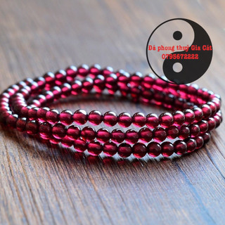 Vòng tay garnet hồng lựu quấn 3 siêu trong 5A [ hàng đẹp ]