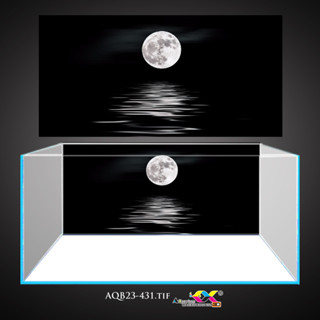 Tranh dán bể cá 3d - tranh dán hồ cá mẫu ánh trăng siêu đẹp và nét, có keo sẵn trên bề mặt, in theo KT yêu cầu AQB23-431