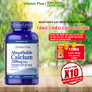 Viên uống bổ sung Canxi, vitamin D3, dạng dễ hấp thụ giúp xương chắc khỏe Puritan's Pride Bone active 100 viên