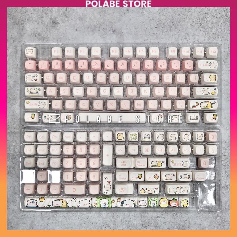 Keycap MOA Pink Pig Profile chất liệu PBT dyesub, hơn 13x nút dùng trên nhiều layout bàn phím cơ - Polabe Store