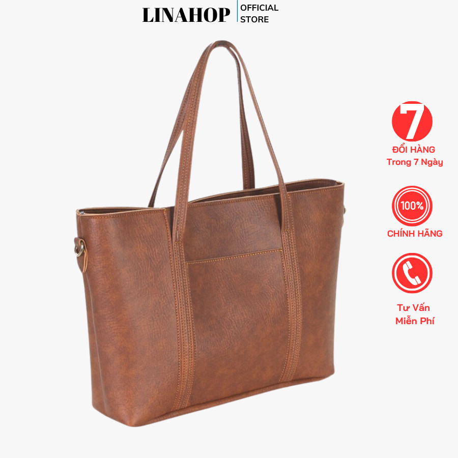 Túi Xách Tay Nữ Công Sở Thời Trang Tote Da Đựng Laptop 15 6 inch Đi Làm, Đi Học, Đi Dạy Bản To Túi Xách Linahop