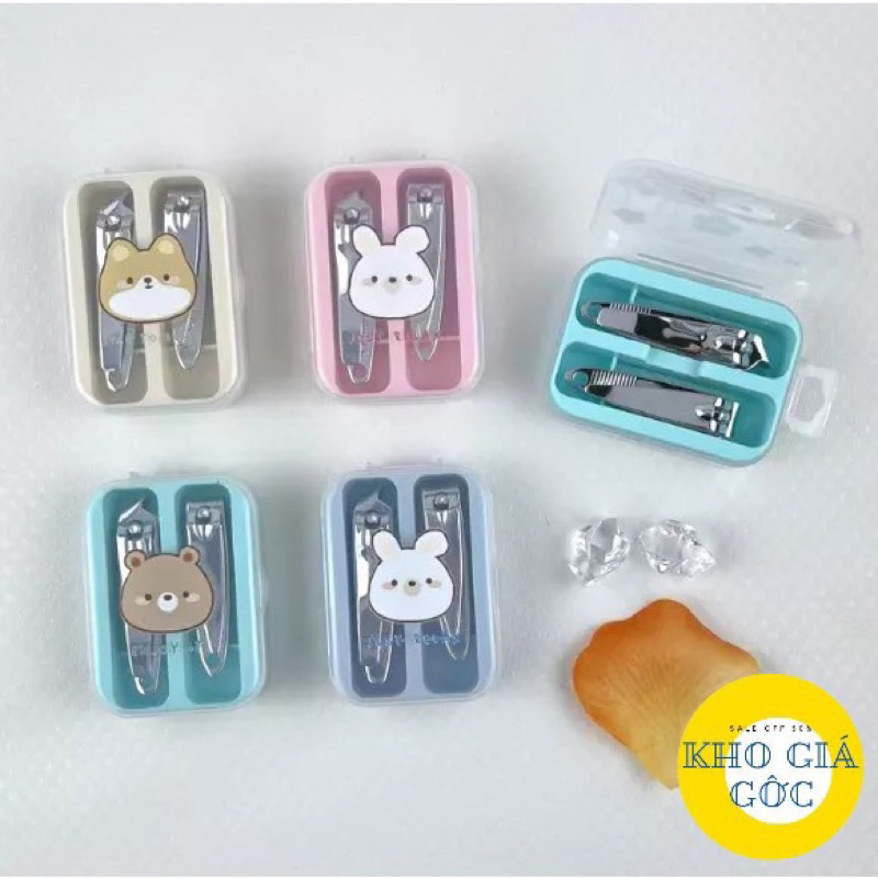 Set 2 Bấm Móng Tay Cute Hộp Nhựa, hộp 2 bấm móng tay