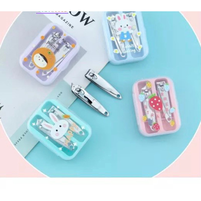 Set 2 Bấm Móng Tay Cute Hộp Nhựa, hộp 2 bấm móng tay