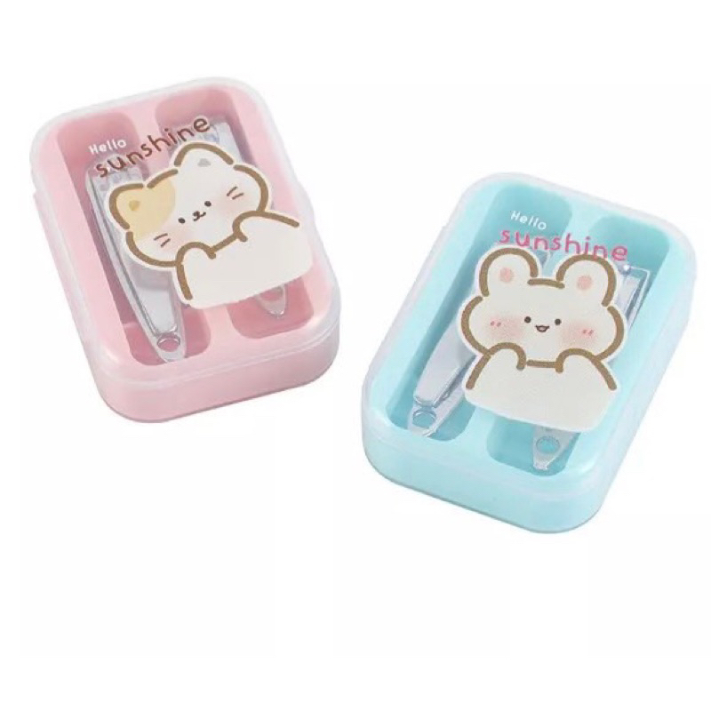 Set 2 Bấm Móng Tay Cute Hộp Nhựa, hộp 2 bấm móng tay